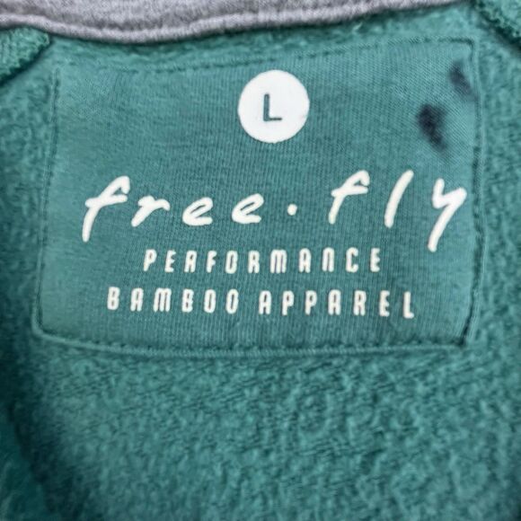 Free Fly 1/4 Zip Shirt Mens Large Green Performance Casual Fleece Pullover - Picture 5 of 11